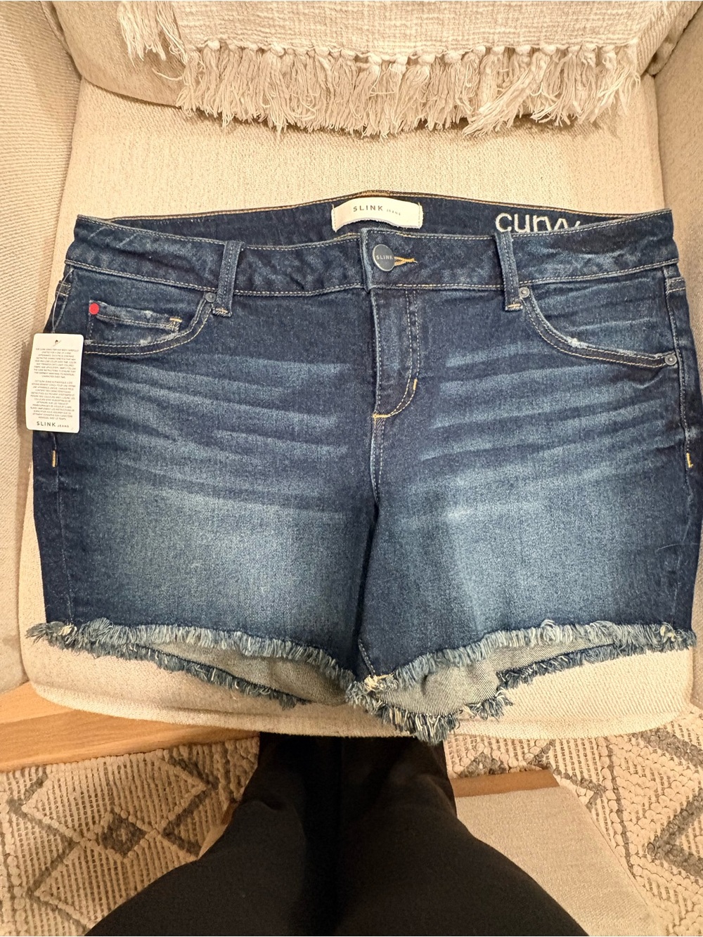 Slink Jeans Curvy Dark Blue Denim Jean Shorts NWT